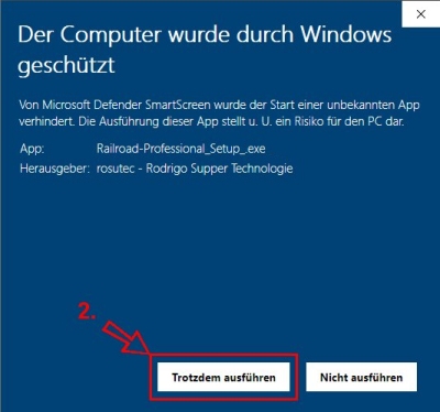 Windows SmartScreen-Warnung