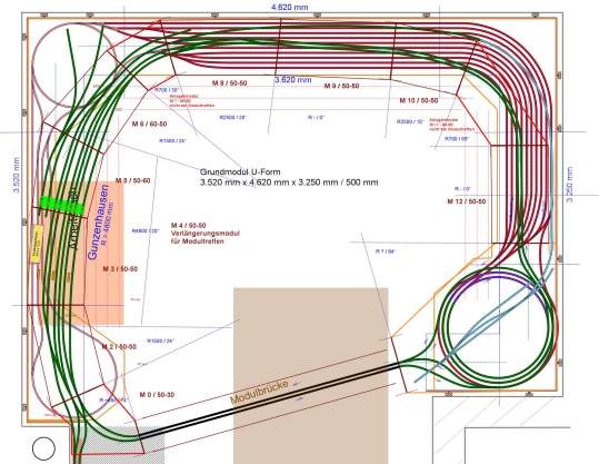 Railroad-Professional example track plan: 'Gunzenhausen'. Click for full picture.